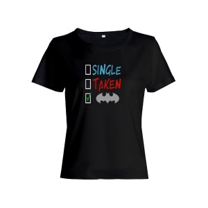 Женская футболка со смешной надписью "Single Taken"/Смешная