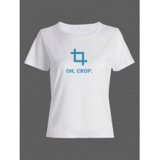 Женская футболка со смешной надписью "Oh, crop"/Смешная Женская футболка со смешной надписью "Oh, crop"/Смешная