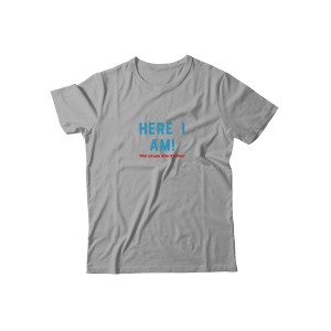 Футболка для мужчины с оригинальной надписью "Here i am"/Прикольная