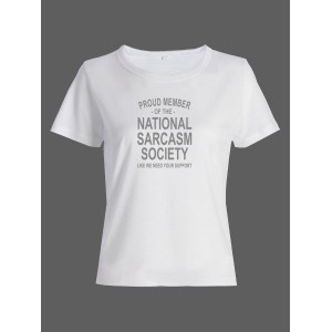 Женская футболка со смешной надписью "Nation sarcasm society"/Смешная