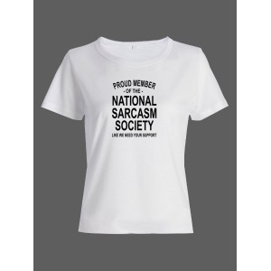Женская футболка со смешной надписью "Nation sarcasm society"/Смешная
