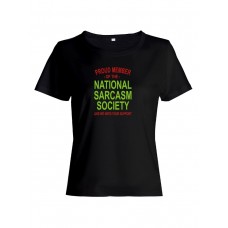 Женская футболка со смешной надписью "Nation sarcasm society"/Смешная