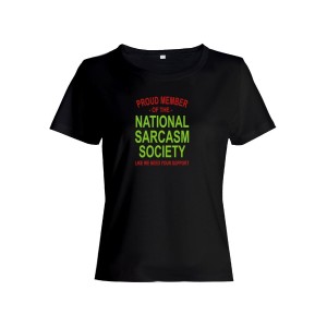 Женская футболка со смешной надписью "Nation sarcasm society"/Смешная