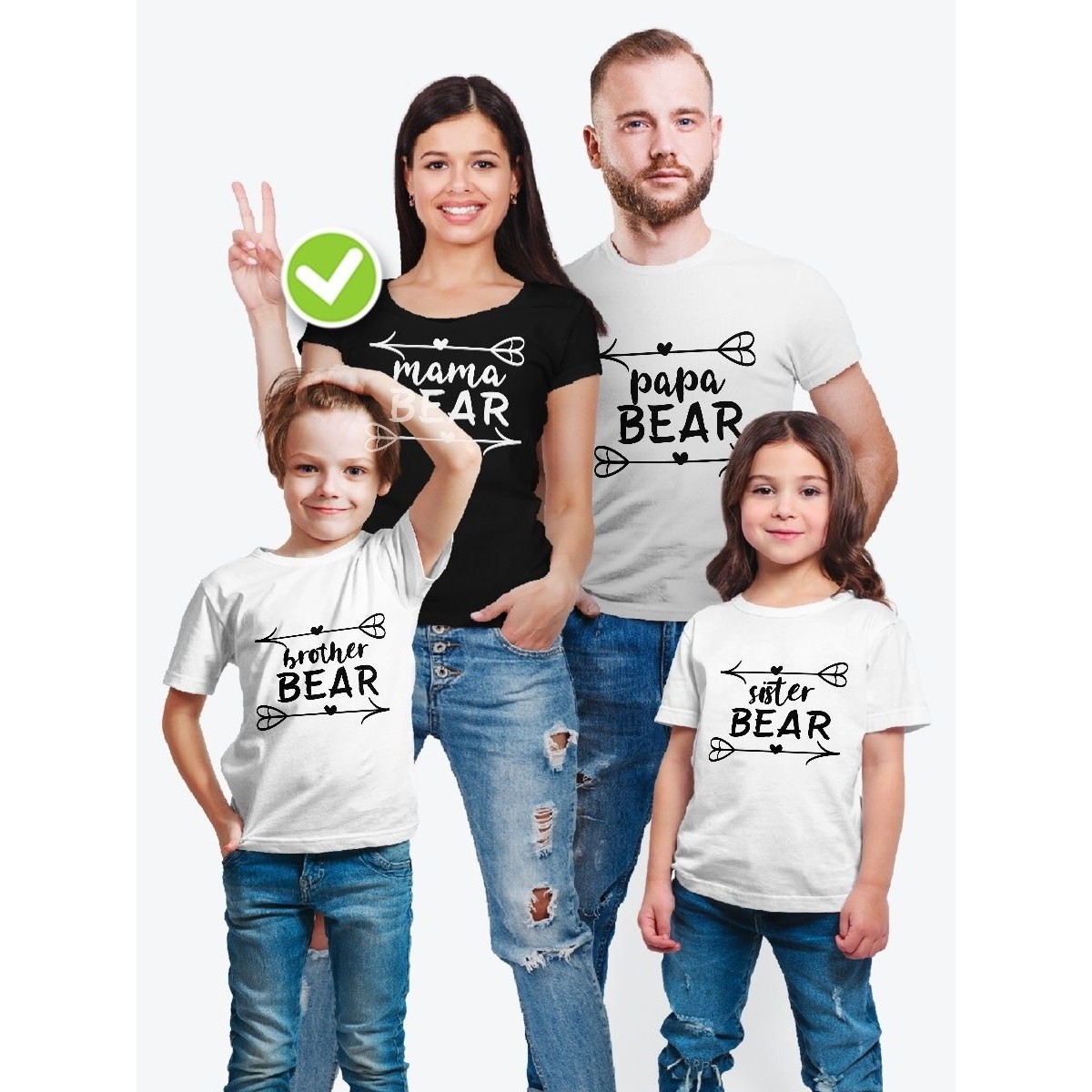 Парные футболки для всей семьи "Bear family" / Модный Фэмили Лук