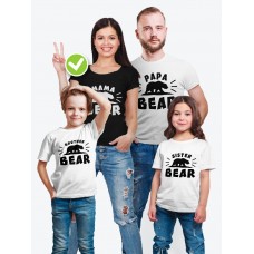 Футболки для всей семьи с крутым принтом "Bear family" | Фэмили лук для семьи | Футболки Family Look