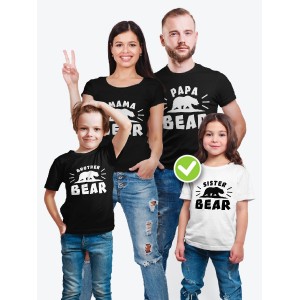 Футболки для всей семьи с крутым принтом "Bear family" | Фэмили лук для семьи | Футболки Family Look