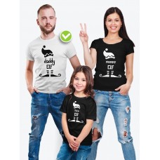 Футболки для всей семьи с крутым принтом "Elf family" | Фэмили лук для семьи | Футболки Family Look