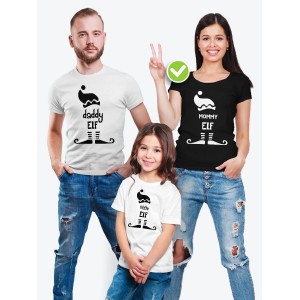 Футболки для всей семьи с крутым принтом "Elf family" | Фэмили лук для семьи | Футболки Family Look