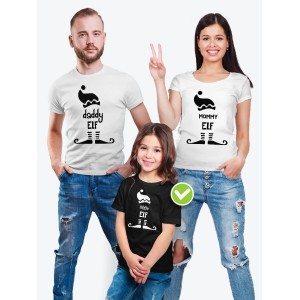 Футболки для всей семьи с крутым принтом "Elf family" | Фэмили лук для семьи | Футболки Family Look