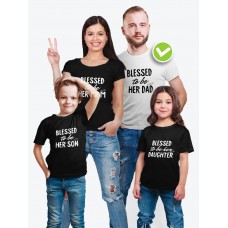 Футболки для всей семьи с крутым принтом "Blessed to be" | Фэмили лук для семьи | Футболки Family