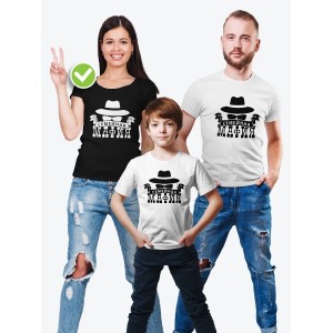 Футболки для всей семьи с крутым принтом "Семейная Мафия" | Фэмили лук для семьи | Футболки Family