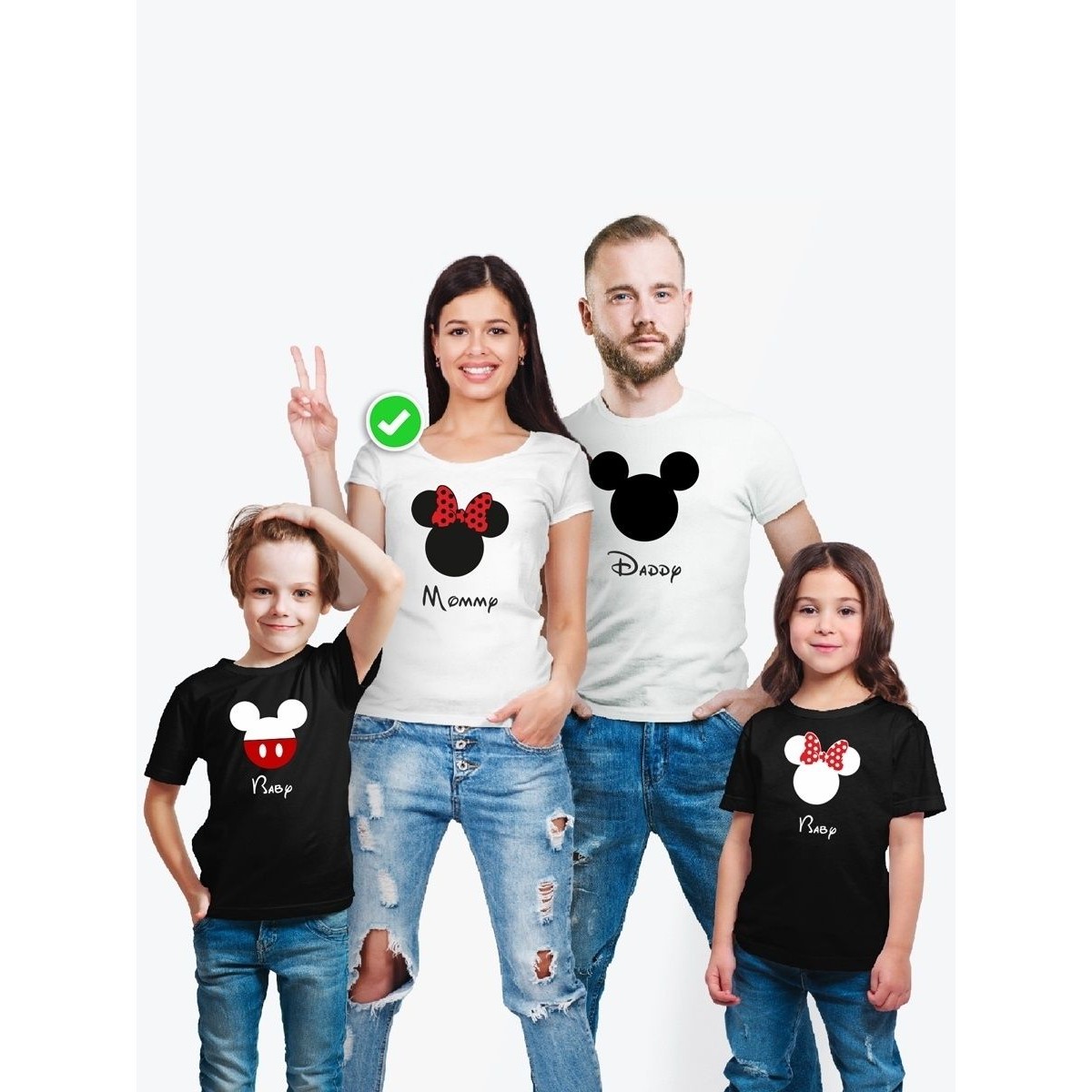 Футболка Family Look с принтом "Микки Маус" для всей семьи в одном стиле