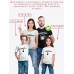 Футболки family look для всей семьи с принтом Powered by | Прикольные одинаковые семейные футболки