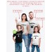 Футболки family look для всей семьи с принтом Powered by | Прикольные одинаковые семейные футболки