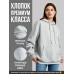 Модная толстовка с капюшоном без молнии - худи с принтом  "With a body like this, who needs hair?"
