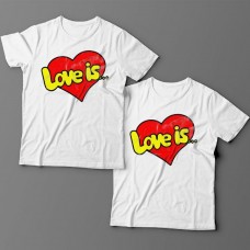 Парные футболки для влюбленных "Love is..."