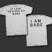 Парные футболки для влюбленных с надписями на спине "If lost return to babe" и "I am babe"