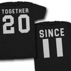 Парные футболки для двоих влюбленных "Together Since (Вместе с...)"