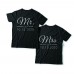 Парные футболки для мужа и жены "Mr." и "Mrs." с датой свадьбы
