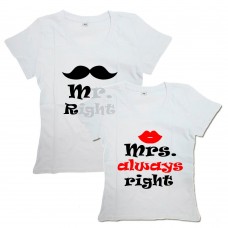 Парные футболки с надписью "Right&amp;Always Right"