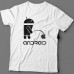 Прикольная футболка с надписью "Android"
