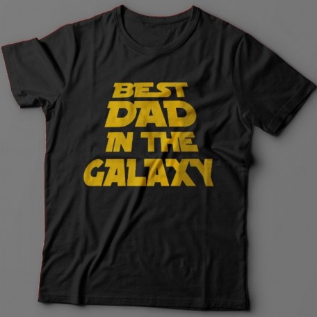 Прикольная футболка с надписью "Best dad in the galaxy" ("Лучший батя в галактике")