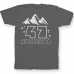 Именная футболка с необычным шрифтом и силуэтами гор #75