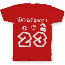 Именная футболка с шрифтом из игры Super Mario #56